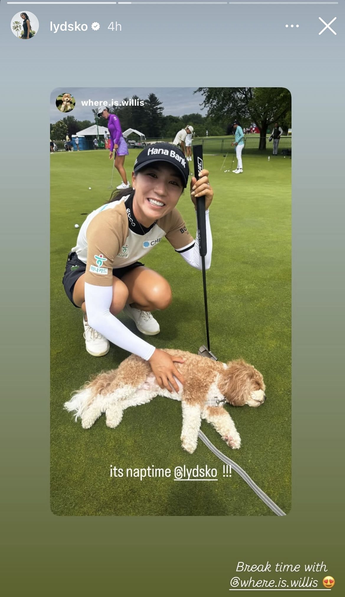 Still taken from Lydia Ko’s Instagram Story _ Image Source: Instagram/@lydsko